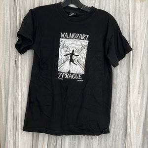 ⭐️ Prague Czech Republic Mozart big music short sleeve crew neck black tee S